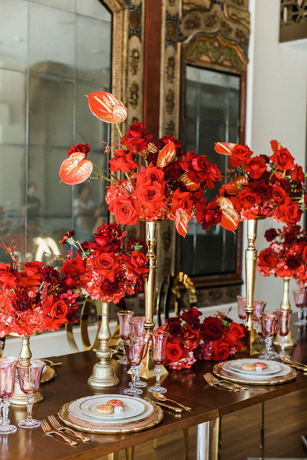 red and gold luxury wedding toronto cross cultural wedding toronto - asian fusion - indian and chinese wedding