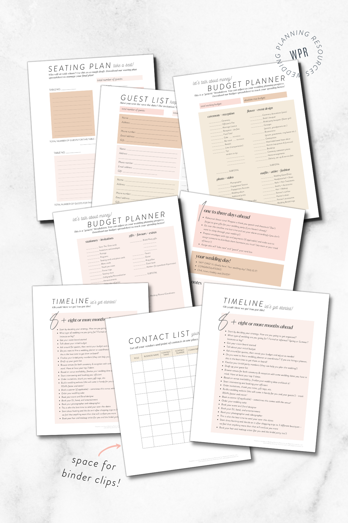 FREE WEDDING PRINTABLES: Planning Binder, Invitation Suite, and Minimalist Signs