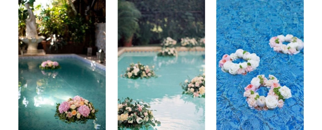 Easy DIY Pool Flowers for your poolside wedding (floaties!)