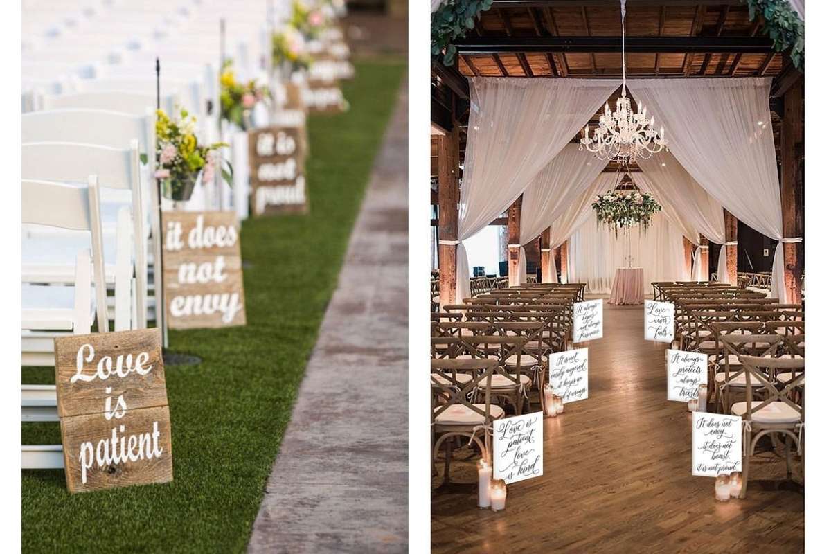 Wedding Entrance Aisle Decor - signage