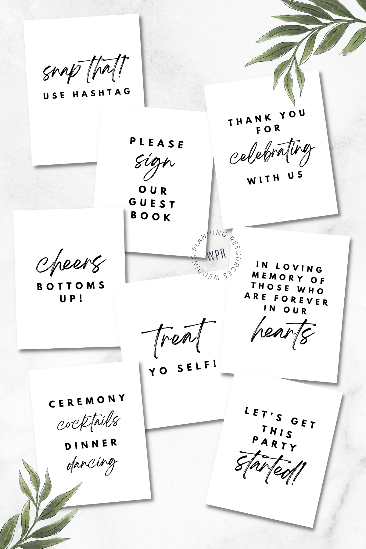 FREE WEDDING PRINTABLES: Planning Binder, Invitation Suite, and Minimalist Signs