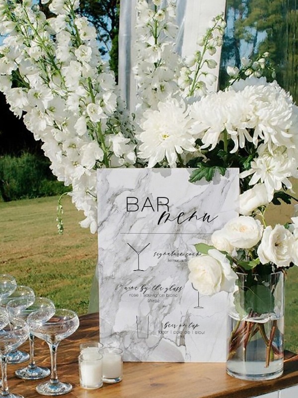 Beautiful Wedding Bar Signs