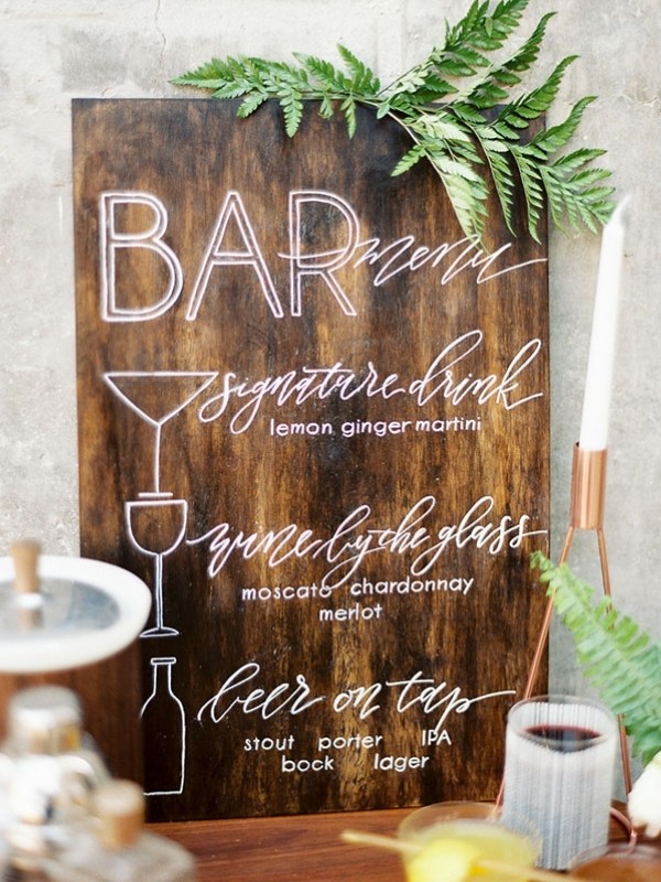 Beautiful Wedding Bar Signs - wooden sign