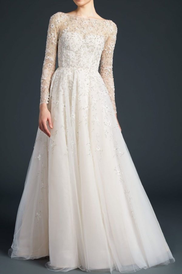 9. Anne Barge // LONG SLEEVE A-LINE EMBROIDERED WEDDING DRESS