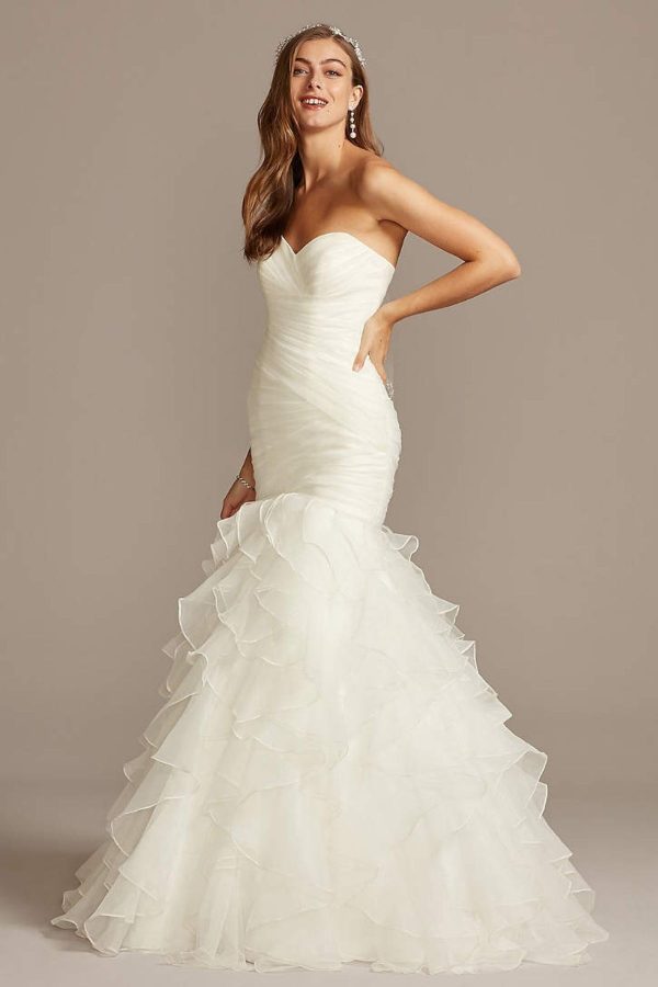 4. Petite Mermaid Wedding Dress with Ruffled Skirt - Mermaid Style Bridal Dresses under $800: Top 10 from David's Bridal