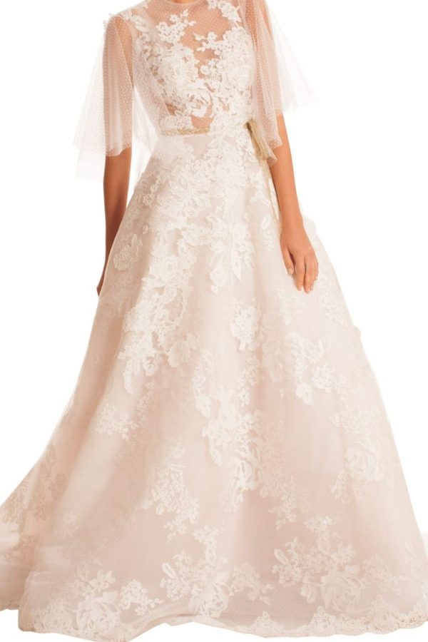 10. Edgardo Bonilla // SHEER 3/4 SLEEVED TULLE WEDDING DRESS - Designer Bridal Dresses over $5k: Our top 10 favorites

