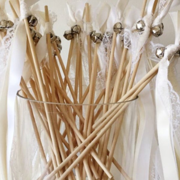 Creative and Fun Wedding Exit Send-off: bells on a ribbon wand