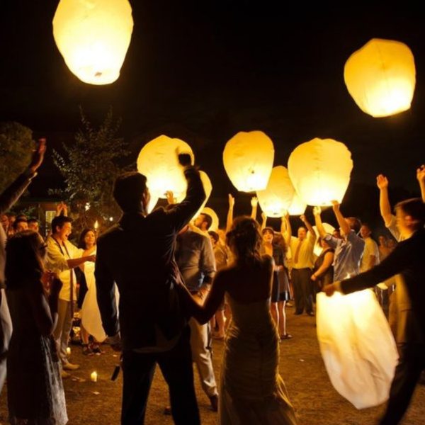Creative and Fun Wedding Exit Send-off: lanterns