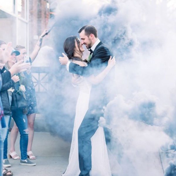 Creative and Fun Wedding Exit Send-off: smoke bombs