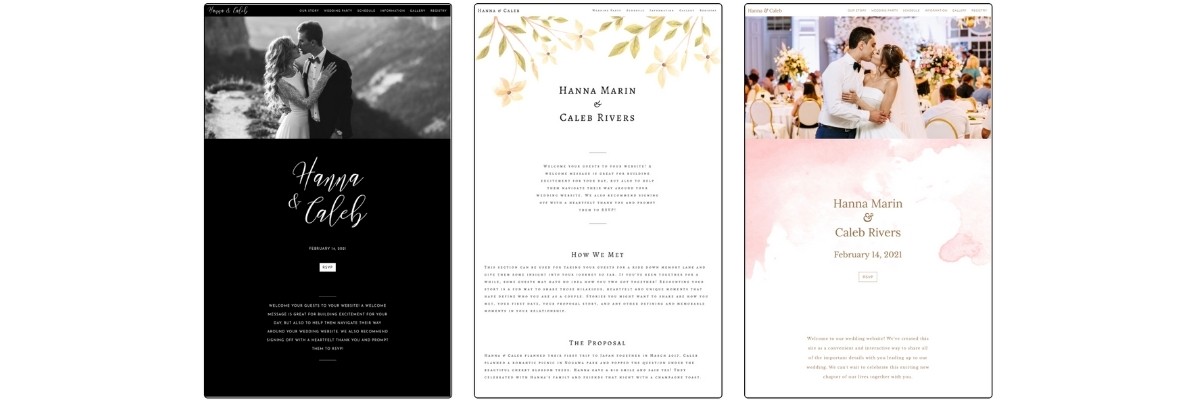 What to put on your wedding website 2