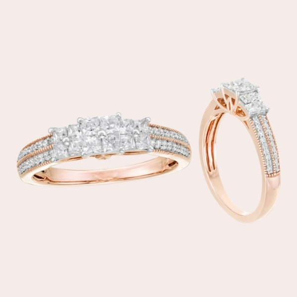 Top 5 Classic & Timeless Engagement Ring Guide - three stone double row