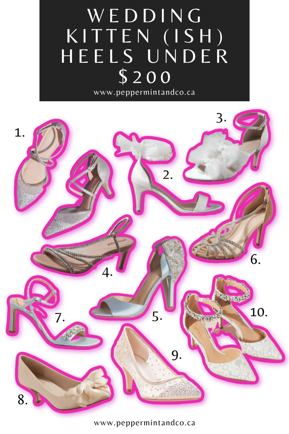 Wedding Kitten (ish) Heels Under $200 