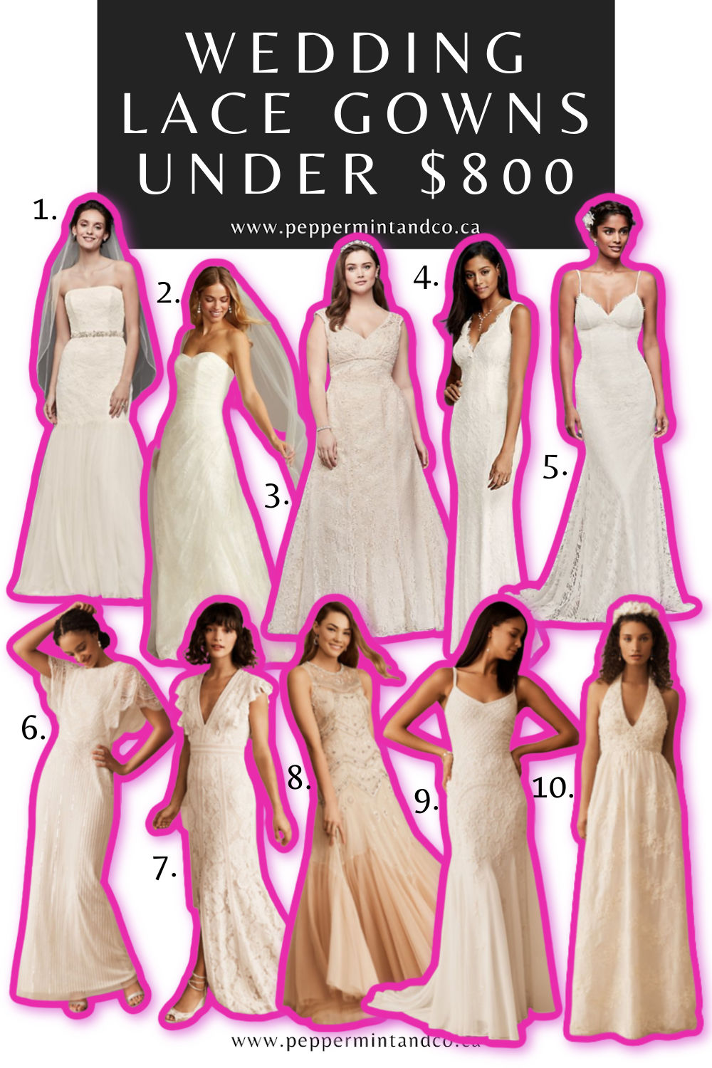 Wedding Lace Gowns Under $800. Part 1.