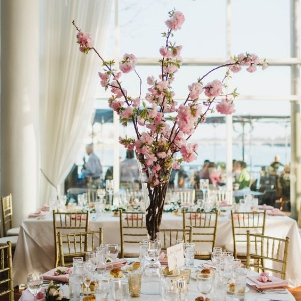 Easy & Affordable DIY Wedding Centerpiece - cherry blossom
