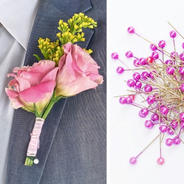 DIY Wedding Bouquet: How To - pin corsage