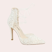 (2) Cameron Pointed Toe Lace Pump Bella Belle Wedding Shoes