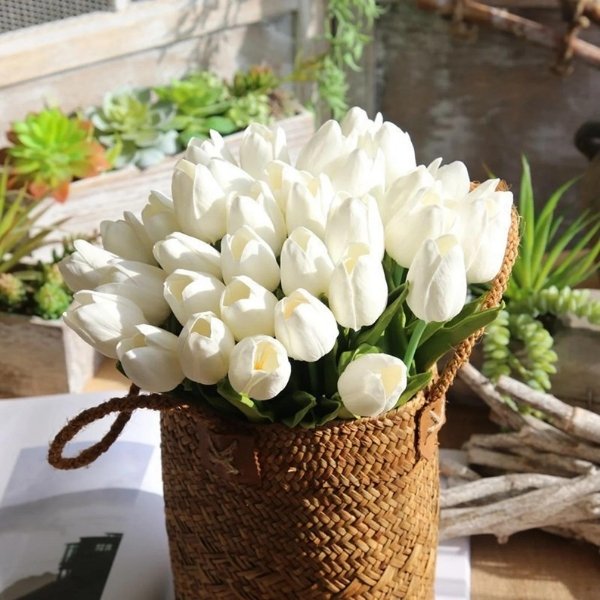 Cheap Wedding Bouquets - silk tulips