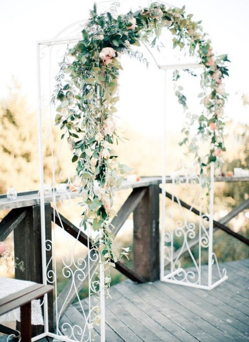 DIY Wedding Ceremony Arch - greenery simple arch