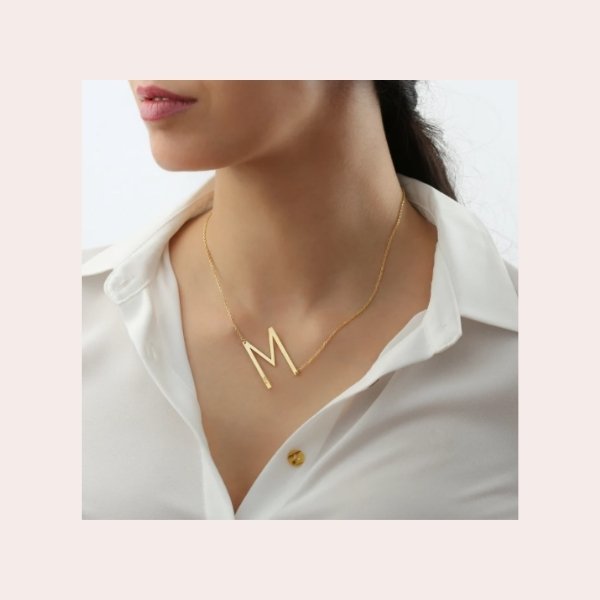 Custom Bridesmaids Gift Ideas- large initial necklace