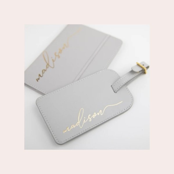 Custom Bridesmaids Gift Ideas - custom passport holder and luggage tag