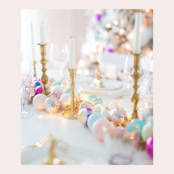 DIY Christmas Table Decor - pastel