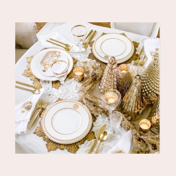 DIY Christmas Centerpieces - all gold