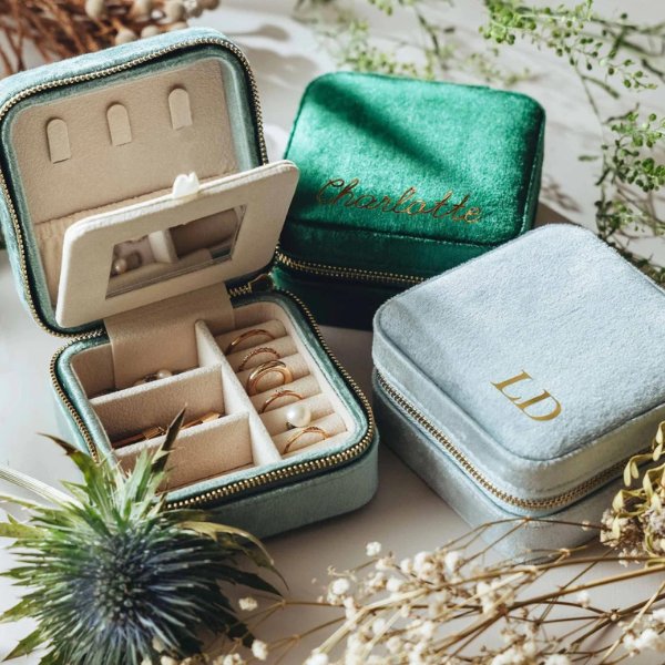 Personalized Christmas Gift Ideas Under $30 - velvet jewelry box