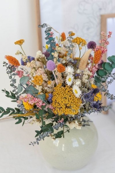 Dried Flower Bouquet Wedding - colorful