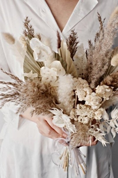 Dried Flower Bouquet Wedding - rustic