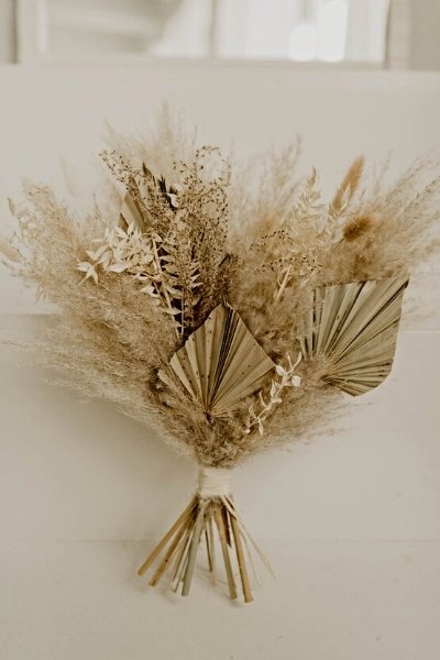 Dried Flower Bouquet Wedding - pampass grass