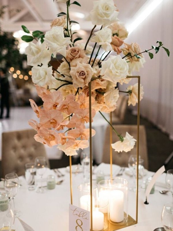 Champagne and Neutral Wedding Inspirations - orchids