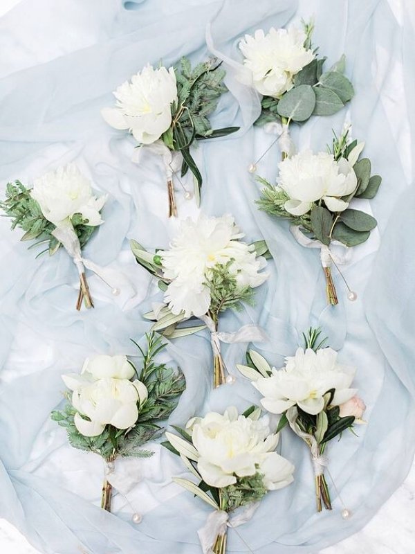 Sage Green Wedding Inspirations - boutonnieres