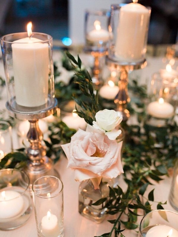 Sage Green Wedding Inspirations - candles and greenery