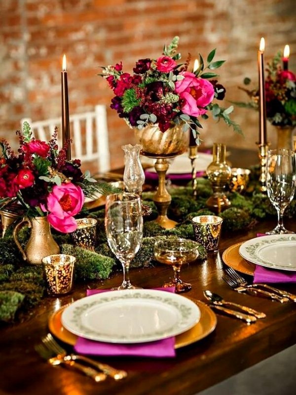 Jewel Toned Wedding Inspirations - gold and pinks and reds