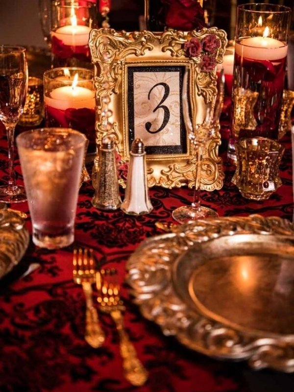 Red and Gold Wedding Inspirations - charger