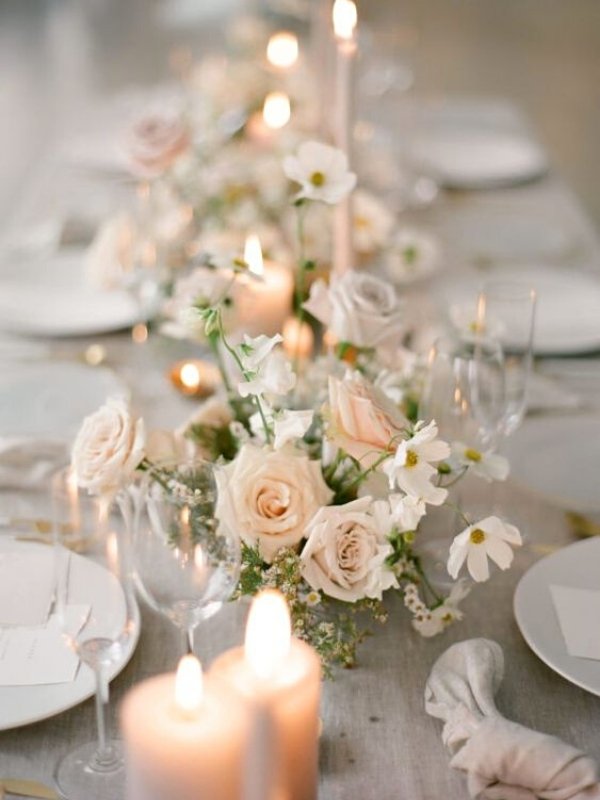 Champagne and Neutral Wedding Inspirations - candles