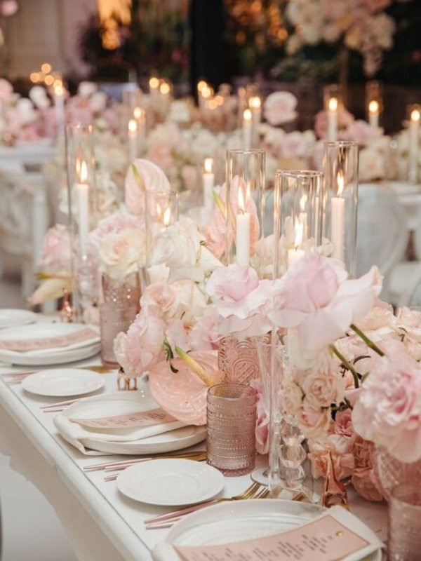 Pastel Pink Wedding Ideas - candles