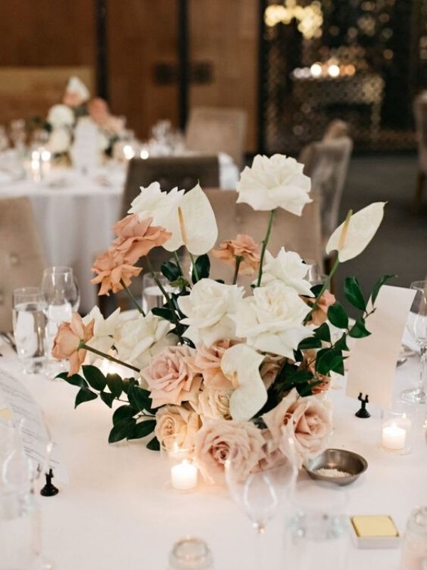 Champagne and Neutral Wedding Inspirations - anthurium