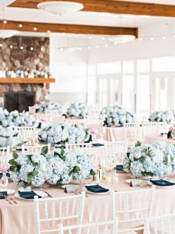 Hydrangea Centerpiece Ideas - blue