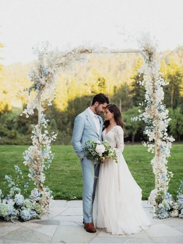 Powder Blue Wedding Inspirations - minimal arch