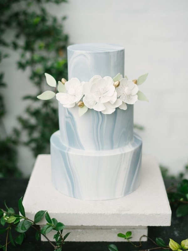 Powder Blue Wedding Inspirations - marble cake