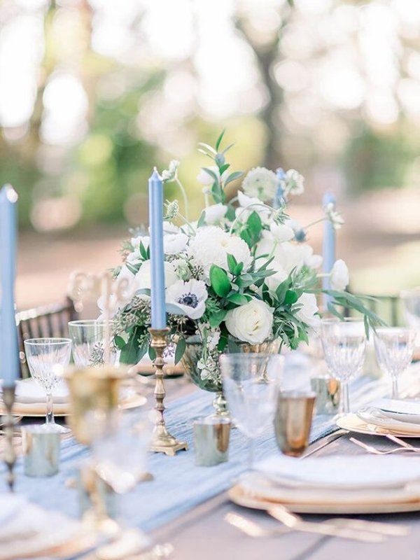 Powder Blue Wedding Inspirations - blue candle