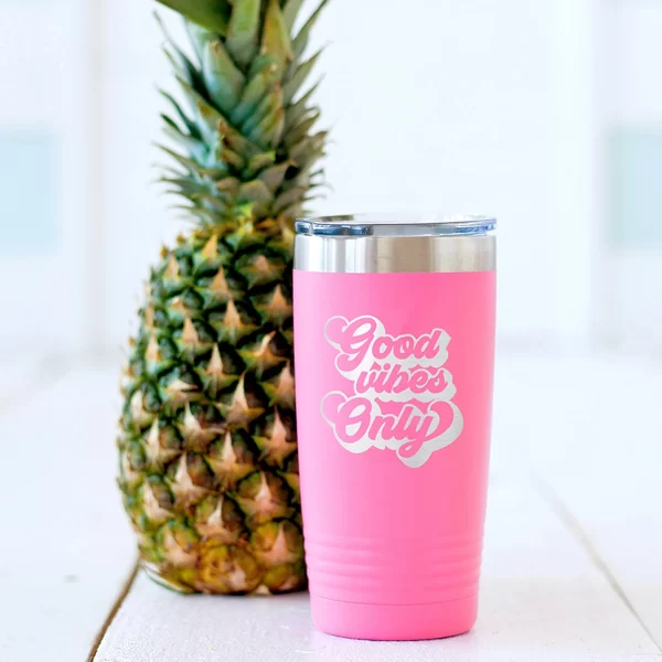 Tumbler - Pink Good Vibes Only 20oz Insulated