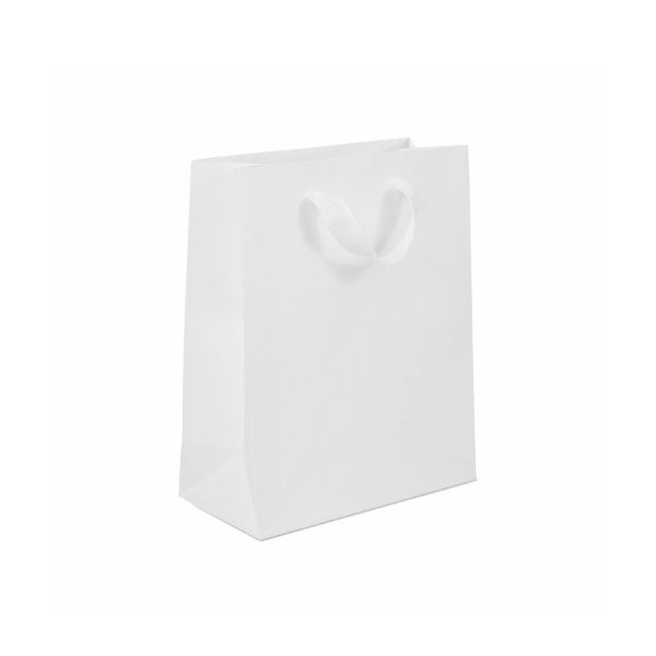 Gift Bag - White Manhattan 8 x 4 x 10in.