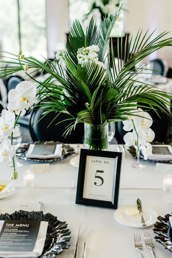 Tropical Wedding Flowers: Inspiration - black and white