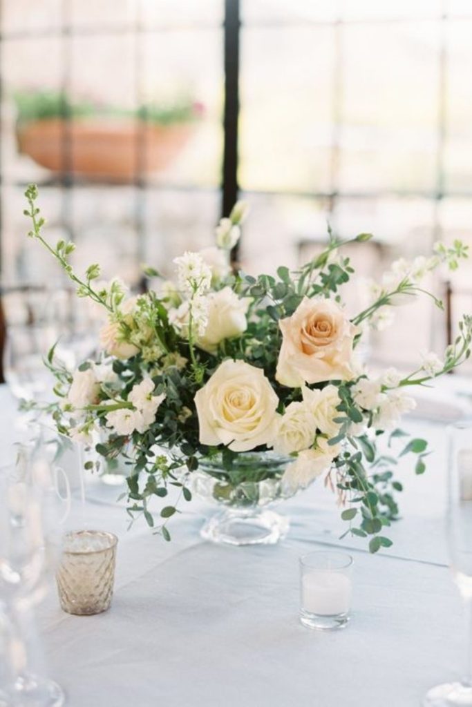 Champagne Cream Wedding Flower Designs - extra greenery