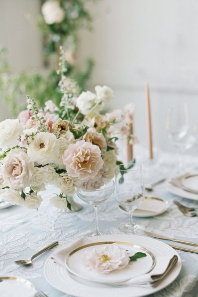 Champagne Cream Wedding Flower Designs - garden