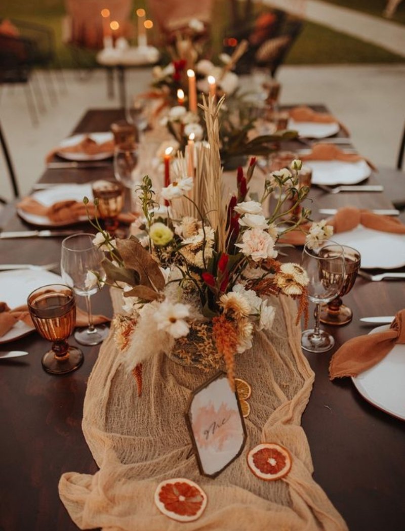 Boho Chic Wedding Decor Ideas - dried fruits