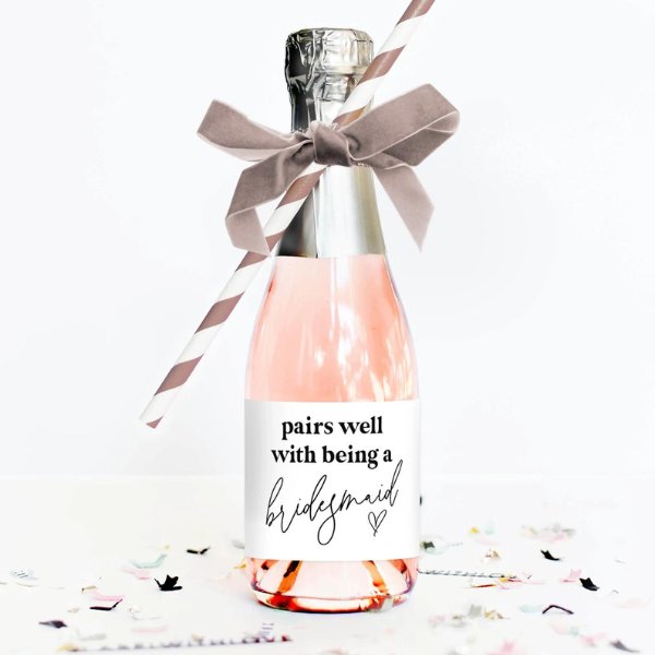 Bridesmaids Gifts Christmas Festive Edition - bottle label