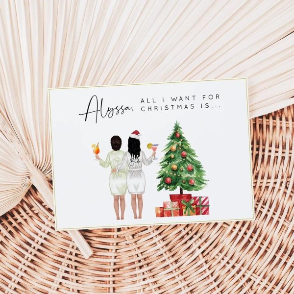 Bridesmaids Gifts Christmas Festive Edition - card